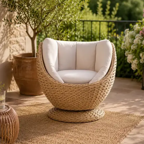 Montana swivel chair – hand-woven, UV-stabilised Montana swivel chair – hand-woven, UV-stabilised