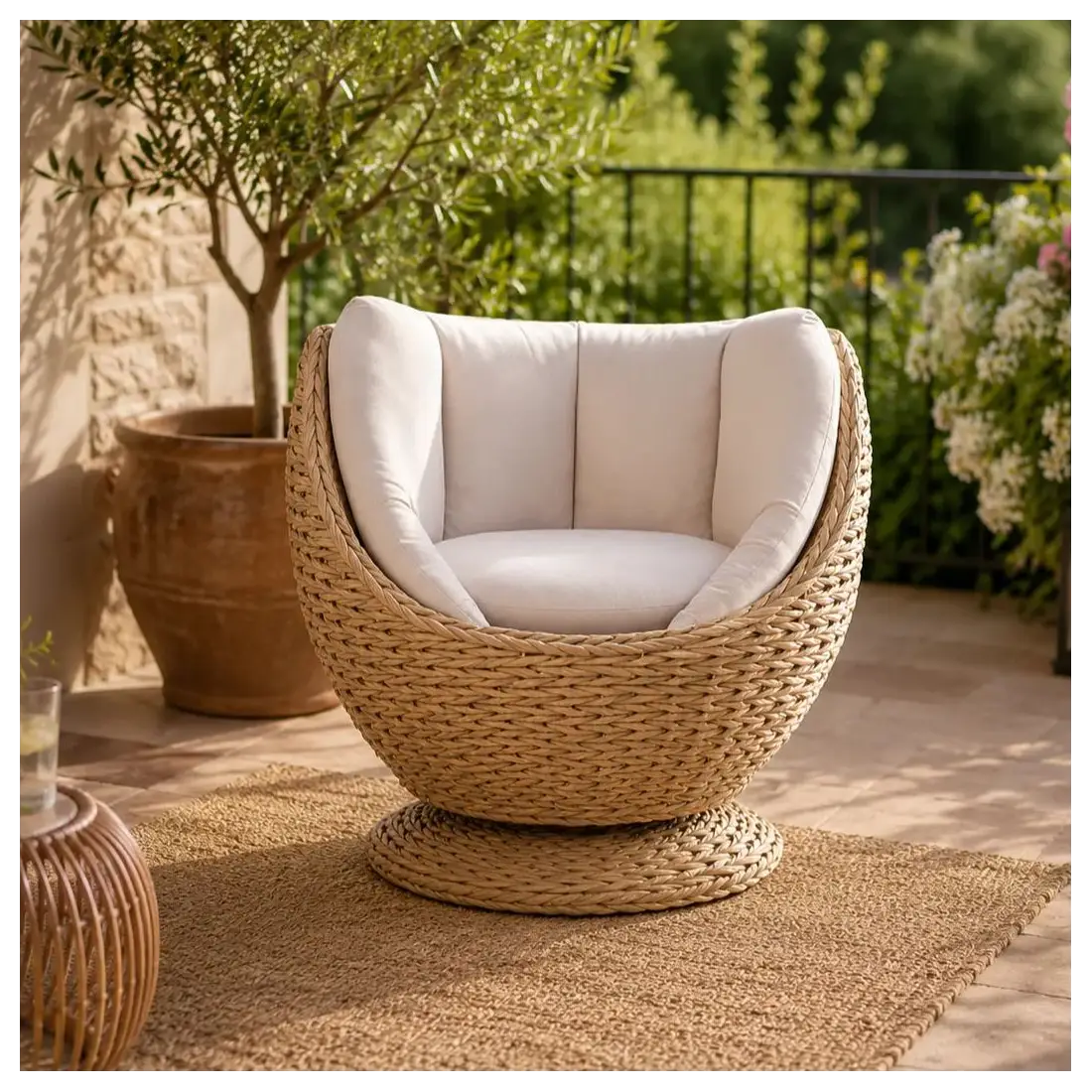Montana swivel chair – hand-woven, UV-stabilised Montana swivel chair – hand-woven, UV-stabilised