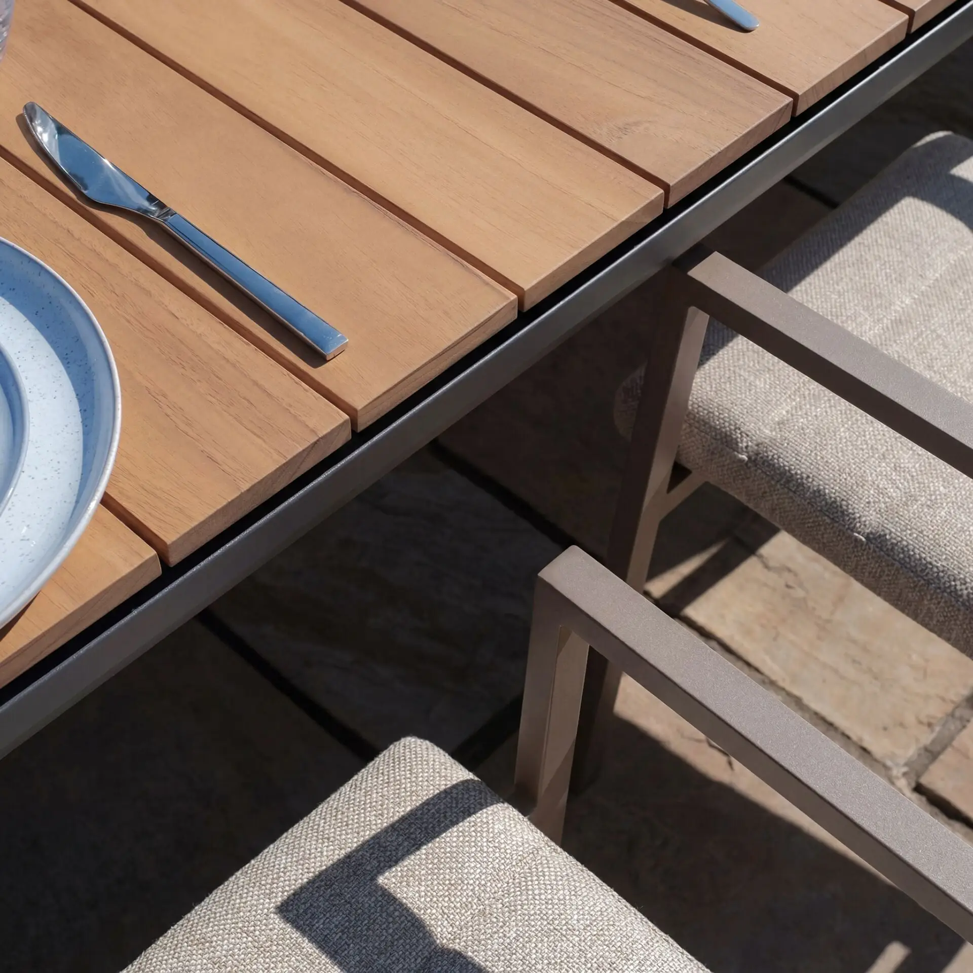Jakarta Teak Extending 6-10 Seat Dining Table - 10 Ibiza Dining Chairs