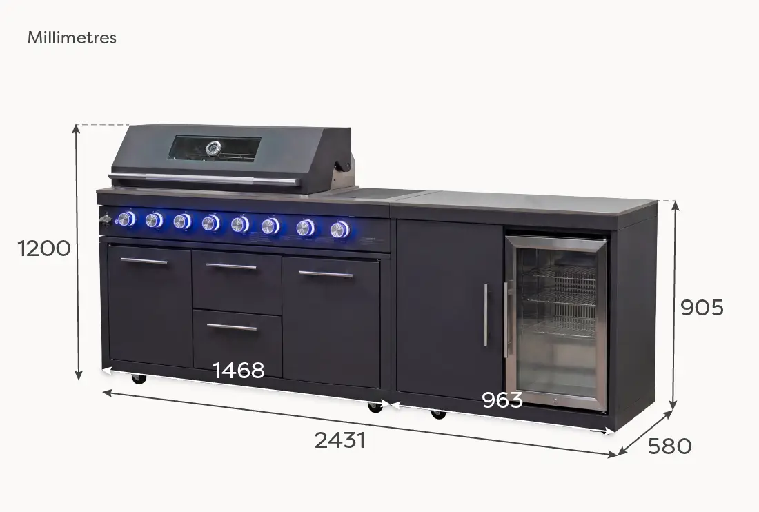 Riley Straight Outdoor Kitchen 6 Burner Gas BBQ S2131-A