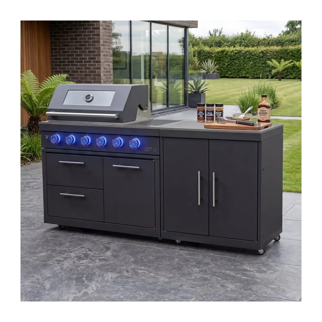 Riley Straight Outdoor Kitchen 4 Burner Gas BBQ S1998-A Riley Straight Outdoor Kitchen 4 Burner Gas BBQ S1998-A