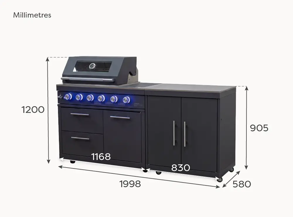 Riley Straight Outdoor Kitchen 4 Burner Gas BBQ S1998-A