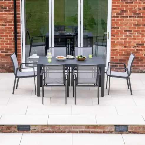 Paloma 6 Seat Aluminium Dining Set Paloma 6 Seat Aluminium Dining Set
