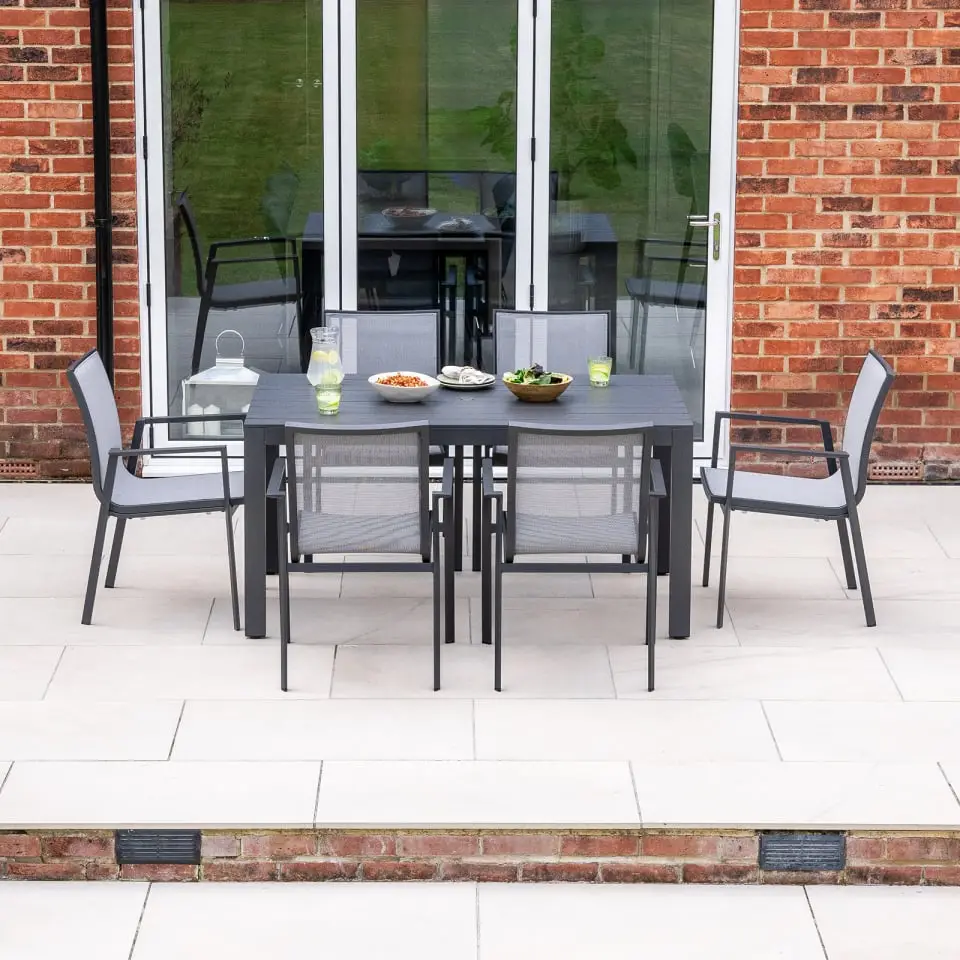 Paloma 6 Seat Aluminium Dining Set