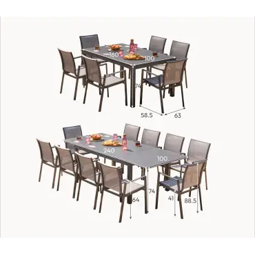 Paloma 6-10 Seat Aluminium Dining Set