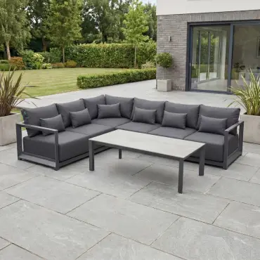 Rex Aluminium Large Corner Sofa Lounging Set