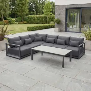 Rex Aluminium Large Corner Sofa Lounging Set