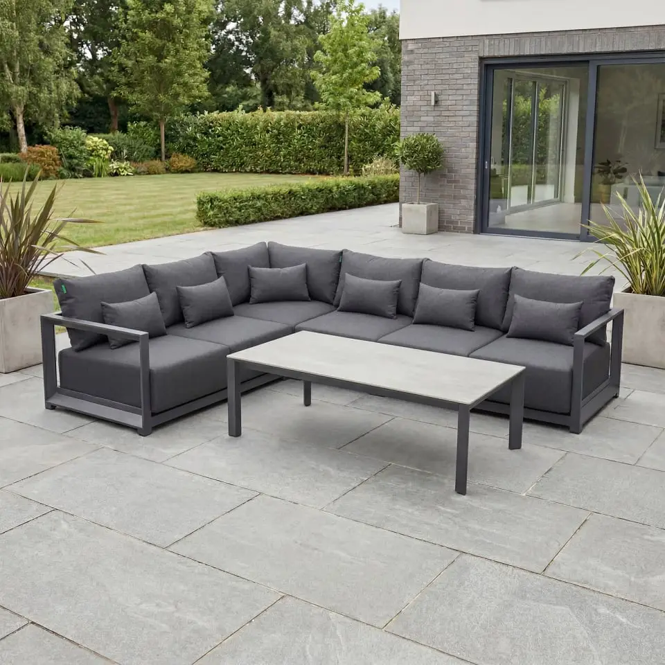 Rex Aluminium Large Corner Sofa Lounging Set