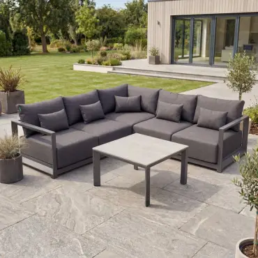 Rex Aluminium Corner Sofa Lounging Set