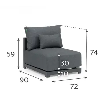 Rex Aluminium Lounging Middle Piece