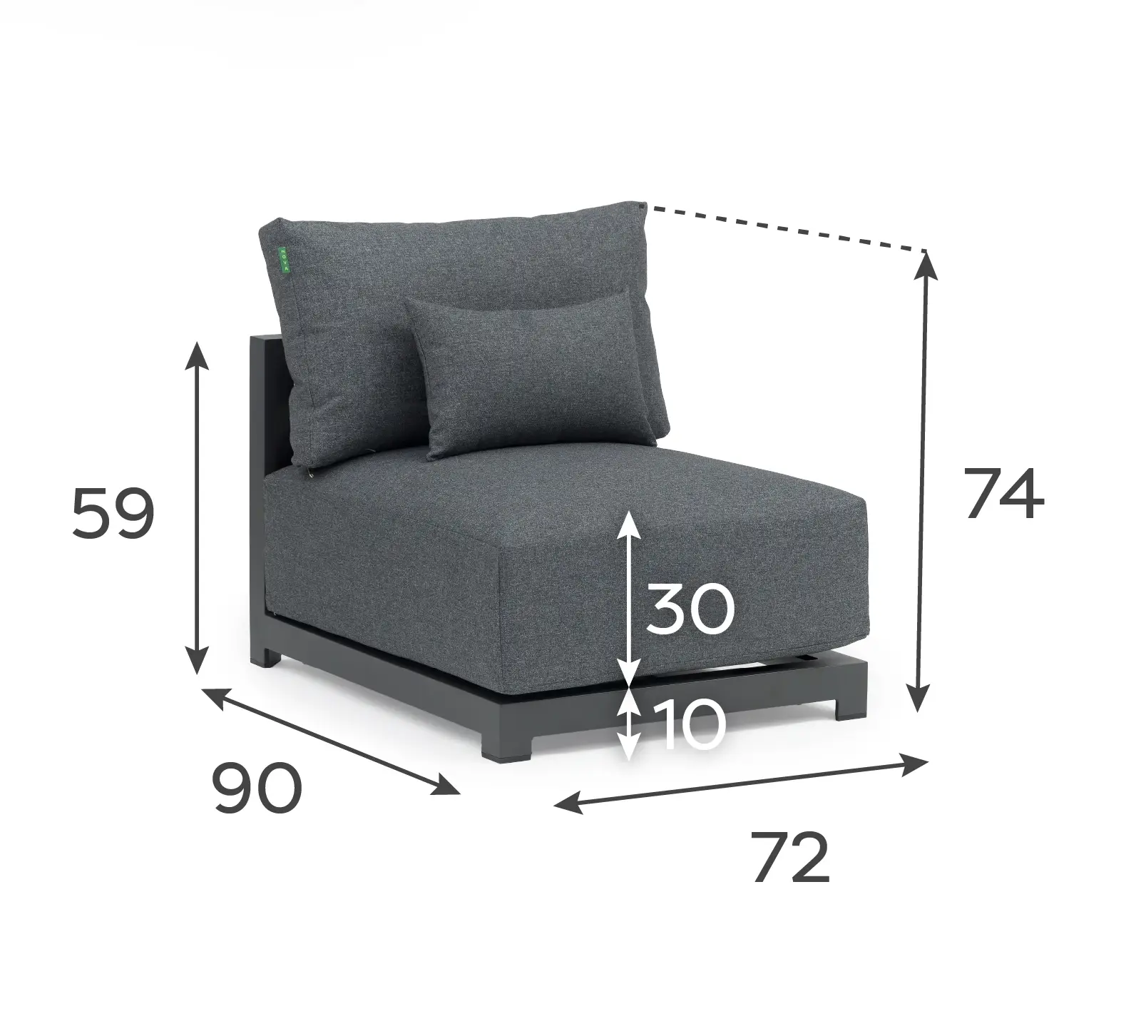 Rex Aluminium Lounging Middle Piece
