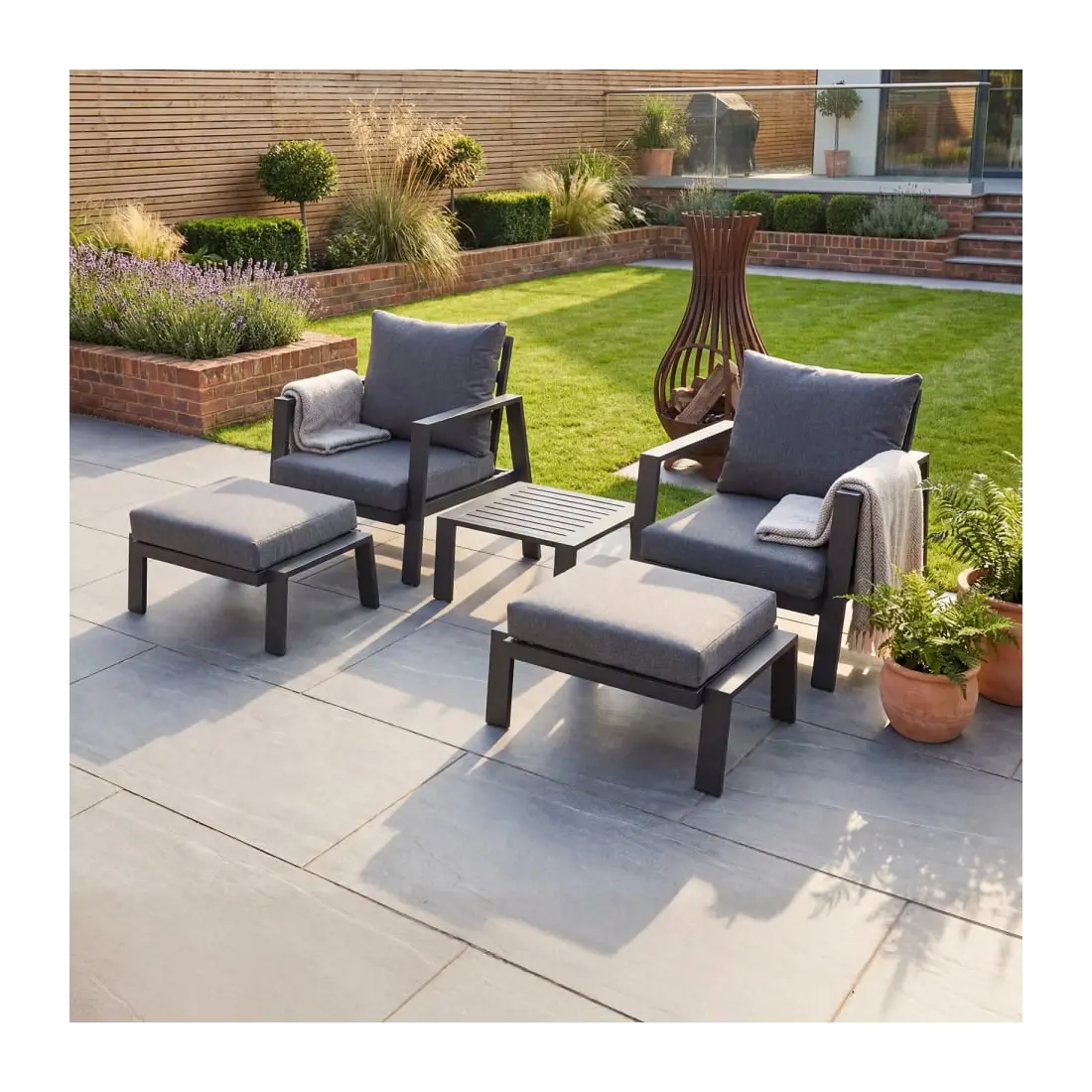 Franklin Aluminium 5 Piece Reclining Lounging Set Franklin Aluminium 5 Piece Reclining Lounging Set