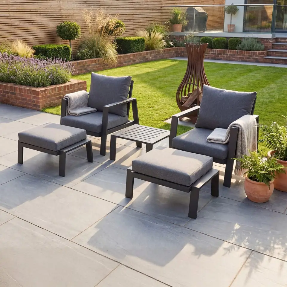 Franklin Aluminium 5 Piece Reclining Lounging Set