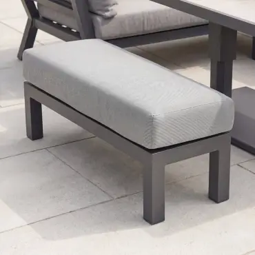 Emerson Corner Aluminium Dining Set - Bench & Adjustable Rising Table