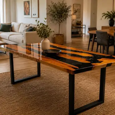 Epoxy Resin Table - Black