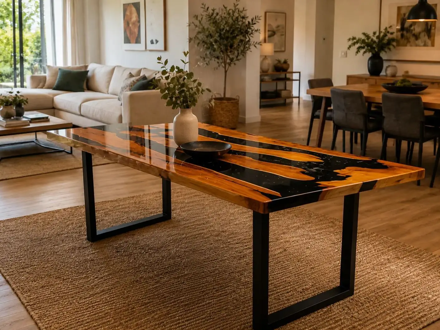 Epoxy Resin Table - Black