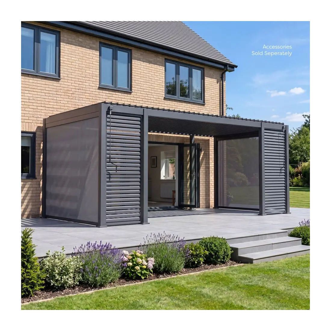 Titan Aluminium Metal Pergola - 6m (1+4+1m) x 3m Free Standing