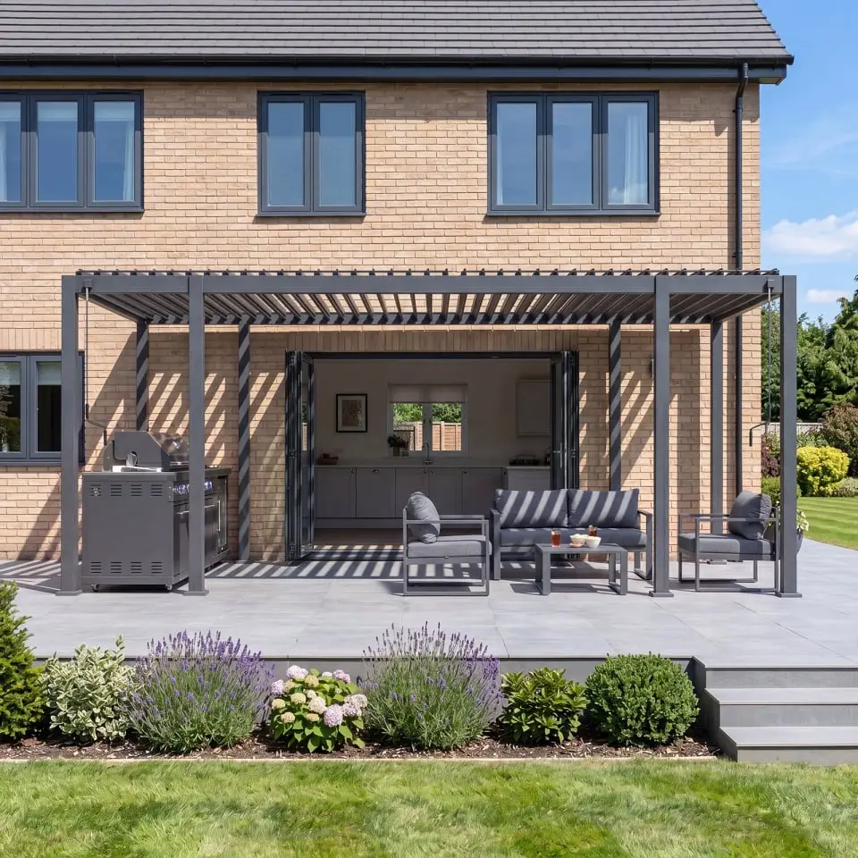 Legacy Aluminium Metal Pergola - 6m (1+4+1m) x 3m Free Standing