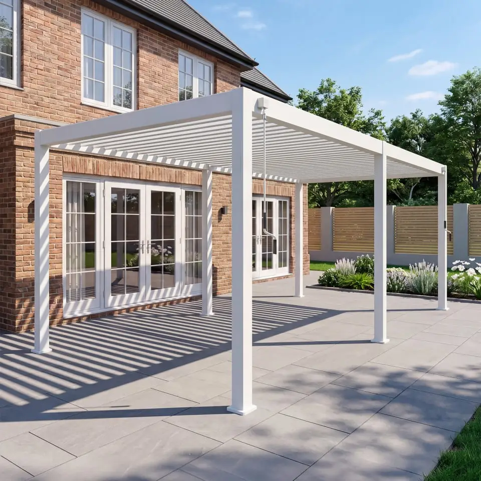 Legacy Aluminium Metal Pergola in Chalk White - Free Standing
