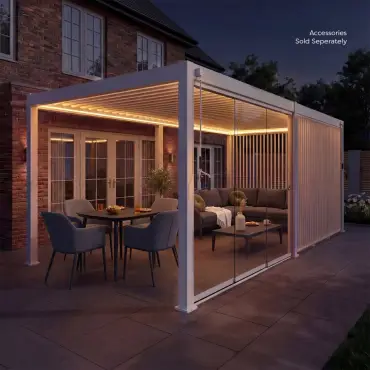Legacy Aluminium Metal Pergola in Chalk White - Free Standing