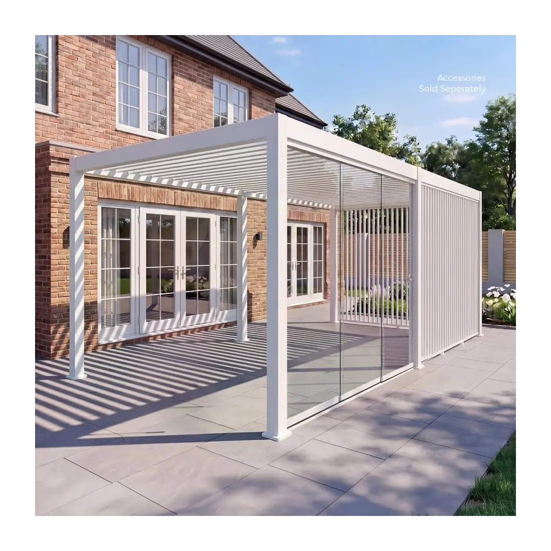 Legacy Aluminium Metal Pergola in Chalk White - Free Standing Legacy Aluminium Metal Pergola in Chalk White - Free Standing