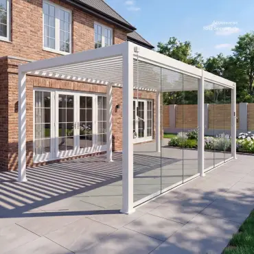 Legacy Aluminium Metal Pergola in Chalk White - Free Standing