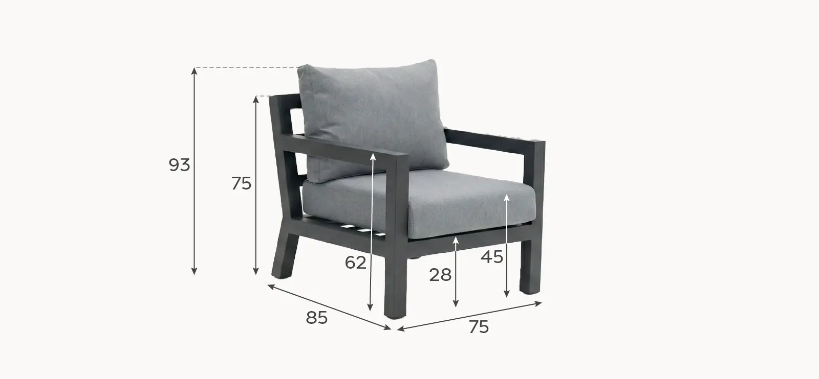Emerson Aluminium Lounge Armchair