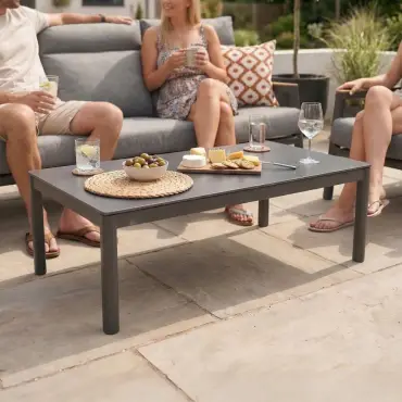 Isaac Aluminium Wood 3 Seater Sofa Lounging Set