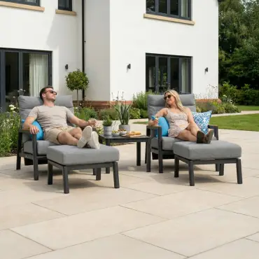 Isaac Aluminium Wood 5 Piece Lounging Set