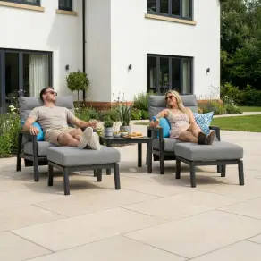 Isaac Aluminium Wood 5 Piece Lounging Set