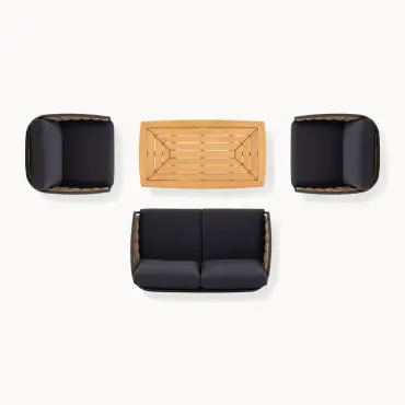 Cane Rattan Aluminium 2 Seater Sofa Lounging Set
