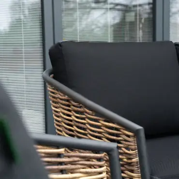 Cane Rattan Aluminium 3 Seater Sofa Lounging Set