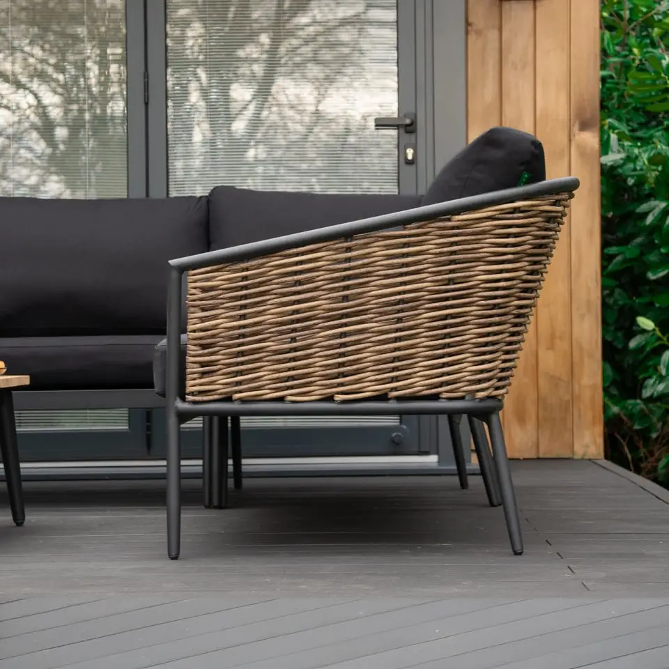 Cane Rattan Aluminium Corner Sofa Lounging Set