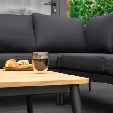 Cane Rattan Aluminium Corner Sofa Lounging Set