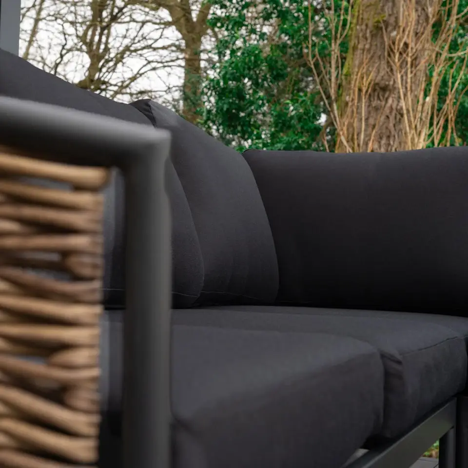 Cane Rattan Aluminium Corner Sofa Lounging Set