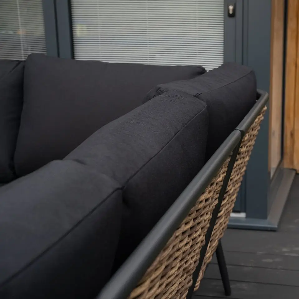 Cane Rattan Aluminium Corner Sofa Lounging Set
