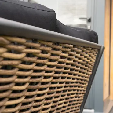 Cane Rattan Aluminium Curved Corner Sofa Lounging Set