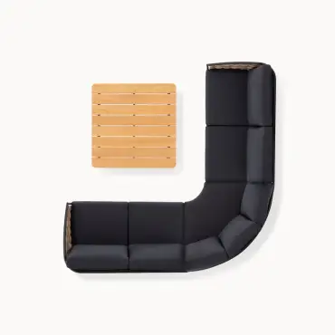 Cane Rattan Aluminium Curved Corner Sofa Lounging Set