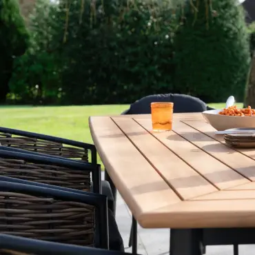 Cane 8 Seat Rattan Aluminium Dining Set - Rectangular Table