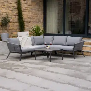 Darcey Rope Aluminium Corner Sofa Lounging Set