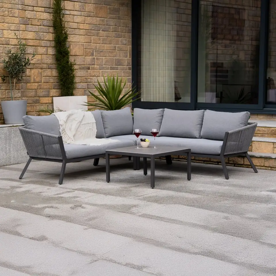 Darcey Rope Aluminium Corner Sofa Lounging Set