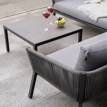 Darcey Rope Aluminium Corner Sofa Lounging Set