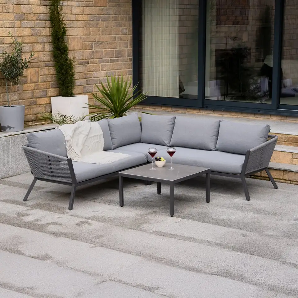 Darcey Rope Aluminium Corner Sofa Lounging Set
