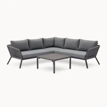 Darcey Rope Aluminium Corner Sofa Lounging Set