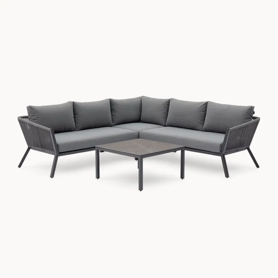 Darcey Rope Aluminium Corner Sofa Lounging Set