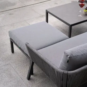 Darcey Rope Aluminium Large Corner Sofa Lounging Set