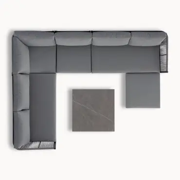 Darcey Rope Aluminium Large Corner Sofa Lounging Set