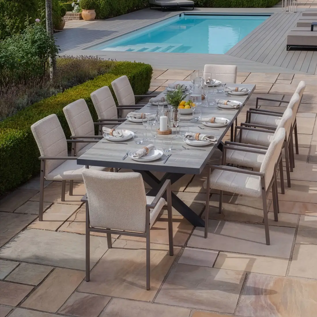 Vienna 6-10 Seat Extending Rectangular Dining Set Vienna 6-10 Seat Extending Rectangular Dining Set