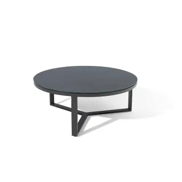 Fabric Ibiza 3 Seat Sofa Set - Round Coffee Table & 3 Footstools