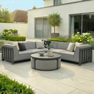 Ibiza Small Corner Sofa Set & Round Coffee Table